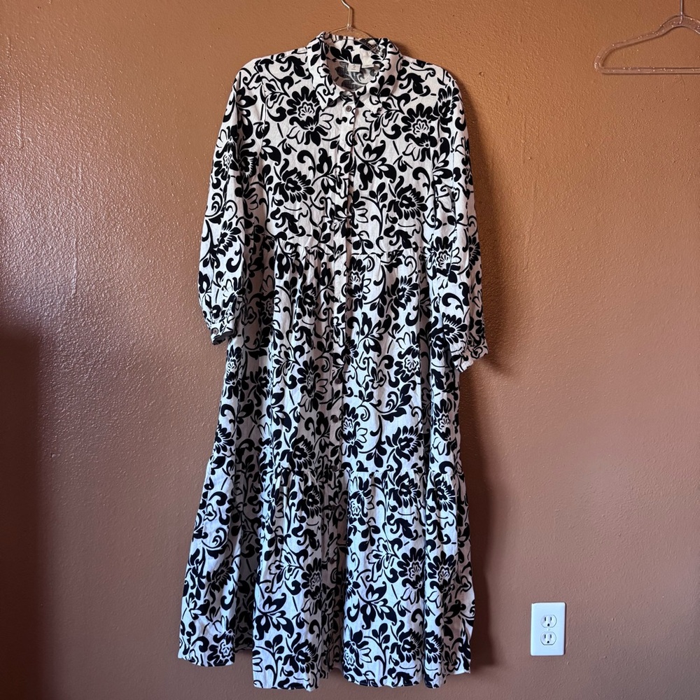 Joie linen floral dress size L